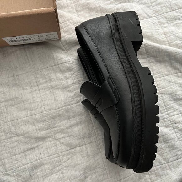 Portland Leather Goods Patina Zoe chunky loafers,  black, women’s size 8.5 - Picture 2 of 6